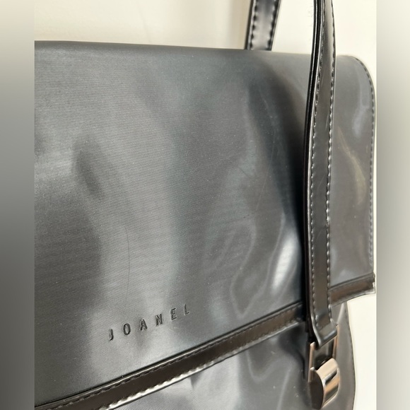 Vintage Joanel Black Textured PVC Tote Bag - Picture 4 of 11